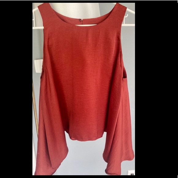 Tops - Boutique Silky Burnt Orange/Red Cami / Top